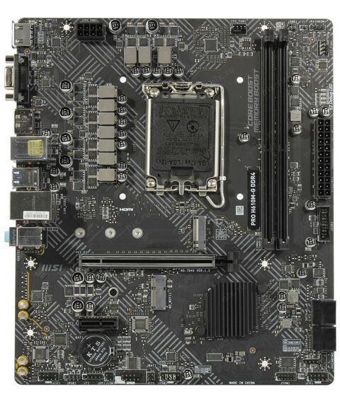 Материнские платы: Материнская плата MSI PRO H610M-G LGA1700 <H610> PCI-E Dsub+HDMI+DP GbLAN SATA  MicroATX 2DDR4 RTL фотографии