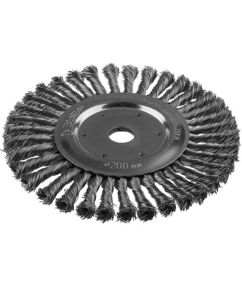 Шлифовка, зачистка: Щетка дисковая для УШМ Зубр Профессионал 200х22мм плетеные пучки стальной проволоки 0,5мм [35190-200_z02] фотографии