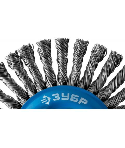 Шлифовка, зачистка: Щетка дисковая для УШМ Зубр ЗУБР 150ммхМ14 плетеные пучки стальной проволоки 0,5мм [35192-150_z02] фотографии