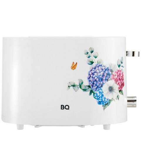 Тостеры: Тостер BQ T1003 белый с цветами фотографии