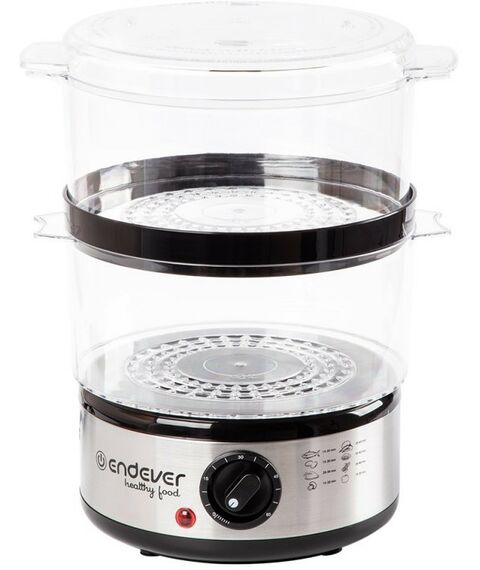 Пароварки: Пароварка Endever Vita-165 черный/стальной [90033] фотографии