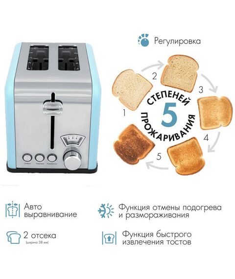 Тостеры: Тостер VLK Palermo 100 голубой [90280] фотографии