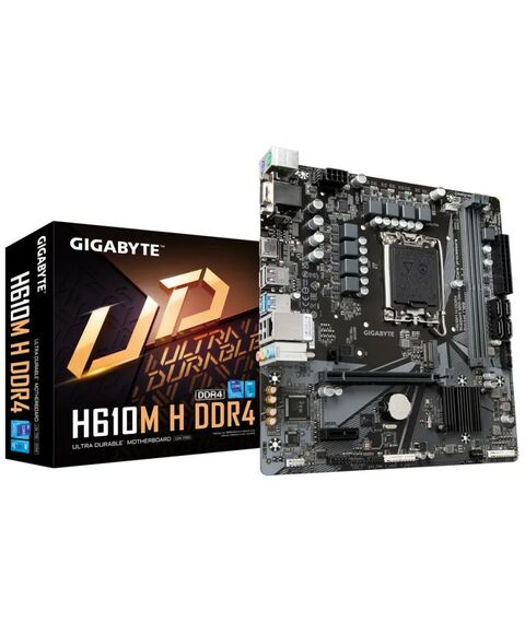 Материнские платы: Материнская плата GigaByte H610M H LGA1700 <H610> PCI-E Dsub+HDMI GbLAN SATA MicroATX 2DDR4 RTL фотографии