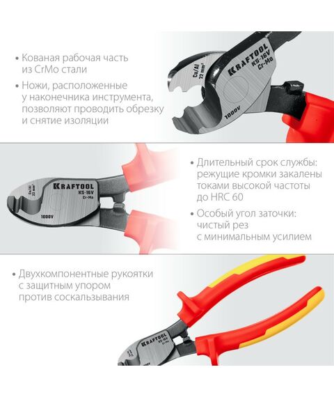 Диэлектрический инструмент: Кабелерез диэлектрический KRAFTOOL KS-16V [23333-16V] фотографии