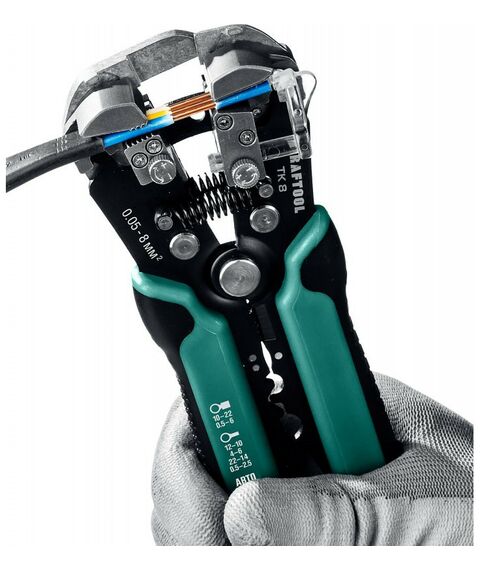 Электромонтажный инструмент: Стриппер автоматический многофункциональный KRAFTOOL TK-8 0.05 - 8 мм2 [22637] фотографии