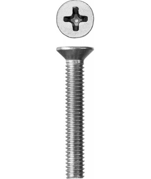 Метрический крепеж: Винт Зубр M4 x 25 мм DIN 965, 5 кг, кл. пр. 4.8, оцинкованный [303110-04-025] фотографии