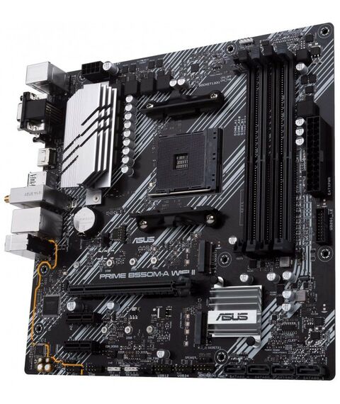 Материнские платы: Материнская плата Asus PRIME B550M-A WIFI II AM4 <B550> PCI-E Dsub+DVI+HDMIGbLAN+WiFi+BT SATA  MicroATX 4DDR4 (RTL) фотографии