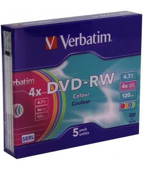 DVD±RW, DVD±R, DVD RAM диски: DVD-RW диск Verbatim 4.7Gb 4x <уп. 5 шт> [43563] фотографии