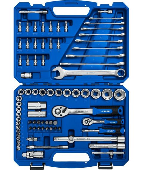 Наборы инструментов и ключи: Универсальный набор инструмента Зубр Профессионал А-82 82 предмета [27635-H82] фотографии