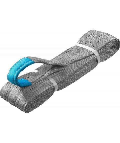 Лебедки, тали, тельферы: Текстильный петлевой строп Зубр СТП-4/4 серый, г/п 4 т, длина 4 м [43554-4-4] фотографии