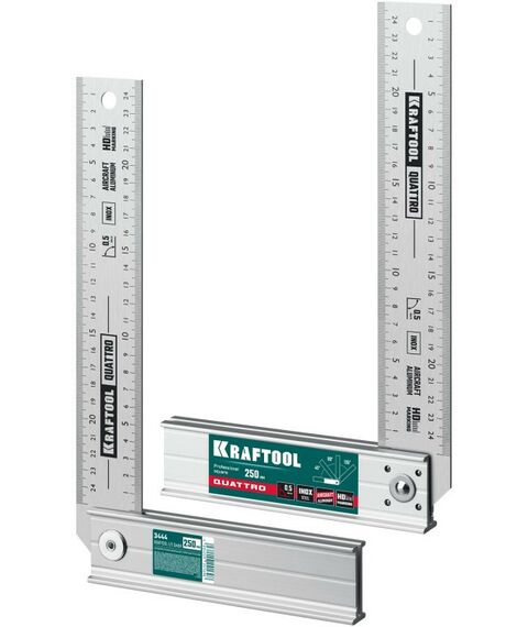 Угломеры, уклономеры: Складной столярный угольник KRAFTOOL QUATTRO 250 мм 4 положения [3444] фотографии