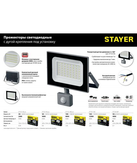 Лампы, светильники, ночники: Телескопический штатив для 2х прожекторов STAYER MAX Stable 1.6м [56922] фотографии