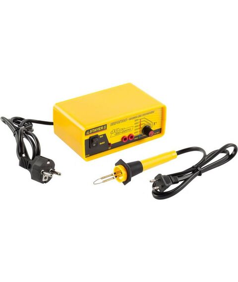 Паяльное оборудование: Прибор для выжигания (Пирограф) STAYER PROTerm 40Вт диапазон нагрева 450-750°С, 2 сменных жала [45228] фотографии