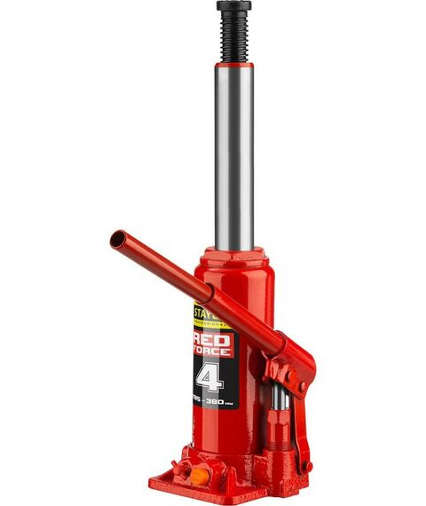 Домкраты: Домкрат бутылочный гидравлический STAYER RED FORCE 4т 195-380мм [43160-4] фотографии
