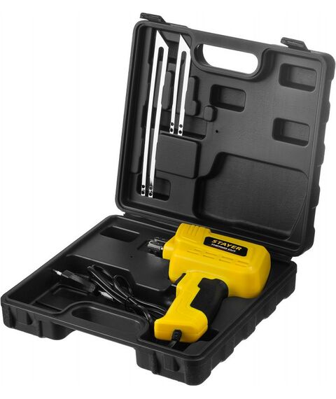 Паяльное оборудование: Прибор для терморезки STAYER Thermo cut 150 Вт в наборе 2 ножа, быстрый рез пенопласта + пластика фотографии