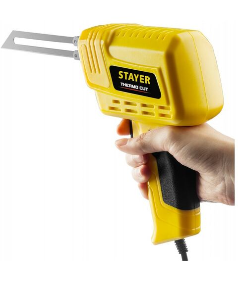 Паяльное оборудование: Прибор для терморезки STAYER Thermo cut 150 Вт в наборе 2 ножа, быстрый рез пенопласта + пластика фотографии