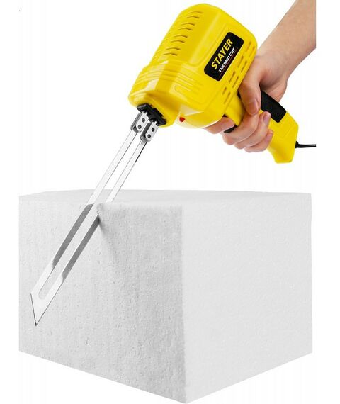 Паяльное оборудование: Прибор для терморезки STAYER Thermo cut 150 Вт в наборе 2 ножа, быстрый рез пенопласта + пластика фотографии