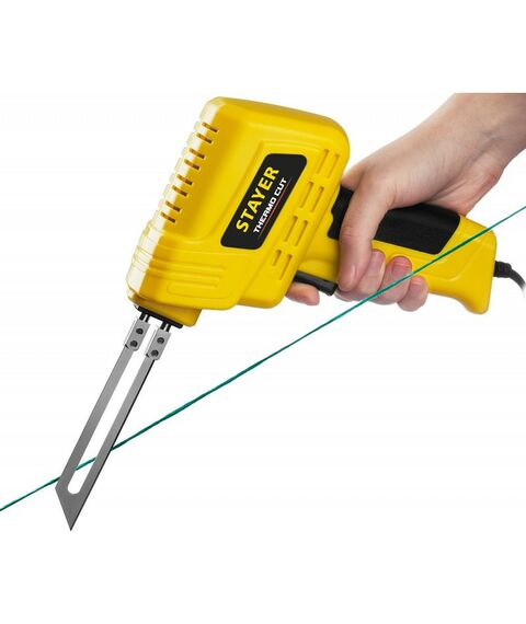 Паяльное оборудование: Прибор для терморезки STAYER Thermo cut 150 Вт в наборе 2 ножа, быстрый рез пенопласта + пластика фотографии