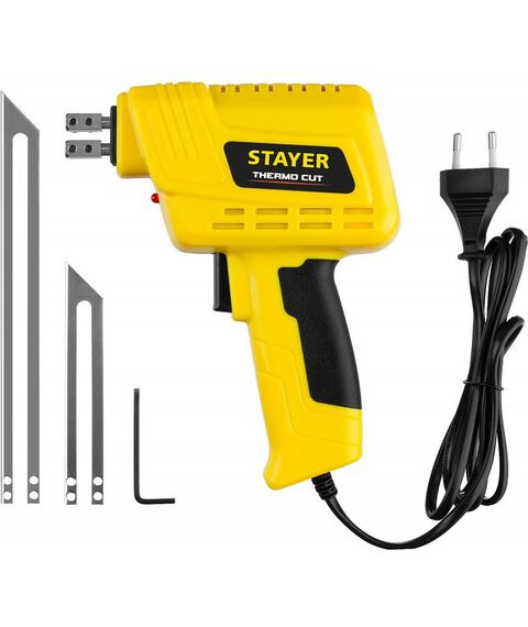 Паяльное оборудование: Прибор для терморезки STAYER Thermo cut 150 Вт в наборе 2 ножа, быстрый рез пенопласта + пластика фотографии