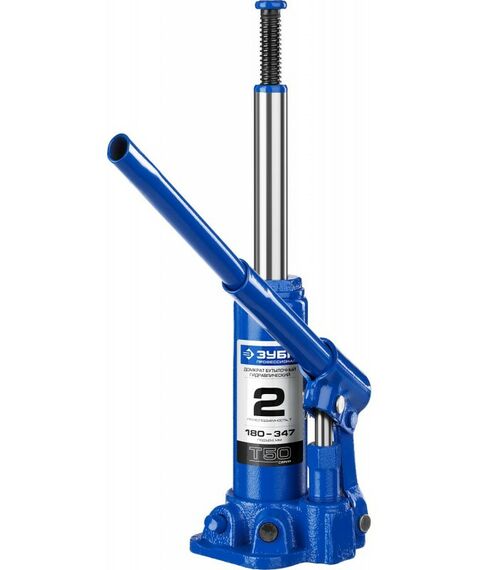Домкраты: Домкрат бутылочный гидравлический Зубр Профессионал 2т 180-347мм [43060-2] фотографии