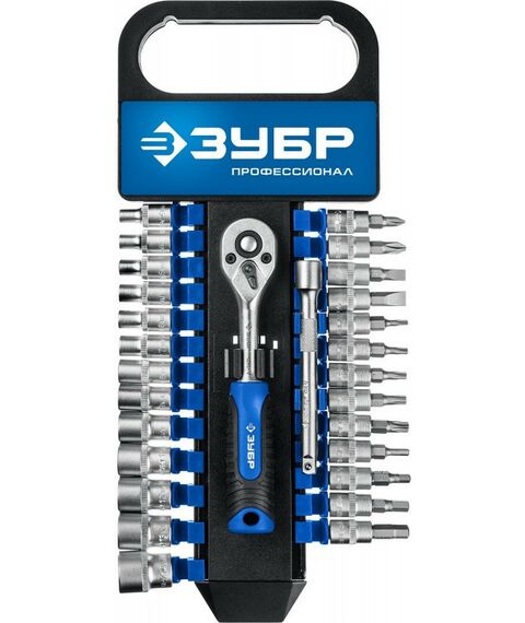 Наборы инструментов и ключи: Набор торцовых головок Зубр Профессионал ТМ-28 28 предметов [27645-H28] фотографии