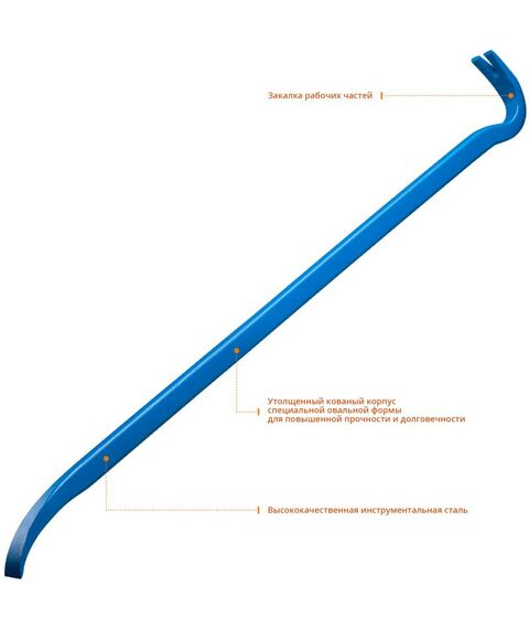 Столярно-слесарный инструмент: Лом-гвоздодер Зубр ТИТАН 900 мм 30х15 мм, кованый усиленный [2165-90] фотографии