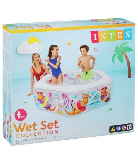 Бассейны: Бассейн надувной Intex Морской риф 3 кольца, надувной пол, 191*178*61 см, от 6 лет [56493] фотографии