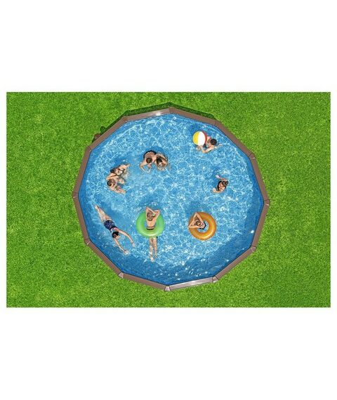 Бассейны: Бассейн каркасный Bestway 550 х 130 см песч. фильтр-насос, лестница, скиммер, тент, подстилка [561CS] фотографии