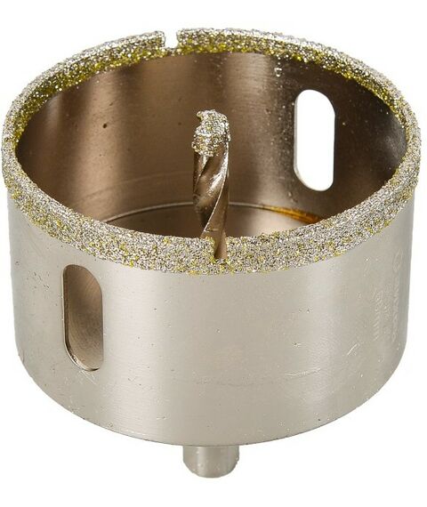 Буры, пики, коронки, сверла: Коронка алмазная Вихрь 68 мм по керамограниту/керамике, 68 мм, трёхгранный хвостовик фотографии