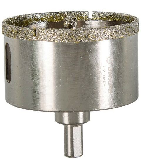 Буры, пики, коронки, сверла: Коронка алмазная Вихрь 68 мм по керамограниту/керамике, 68 мм, трёхгранный хвостовик фотографии