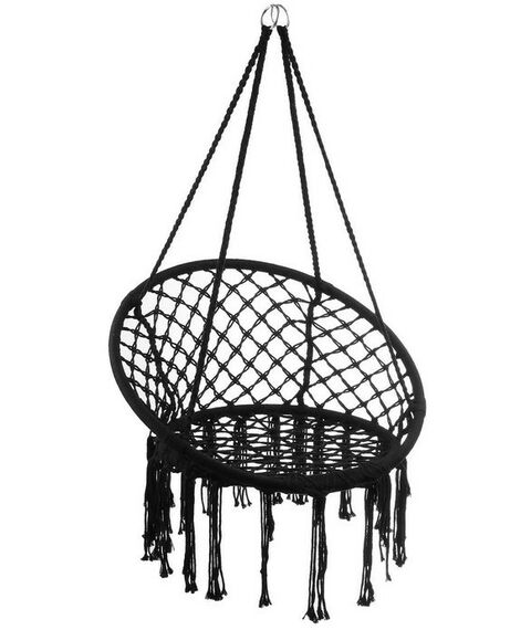 Подвесные кресла: Гамак-кресло подвесное плетёное  60 х 80 см цвет чёрный фотографии