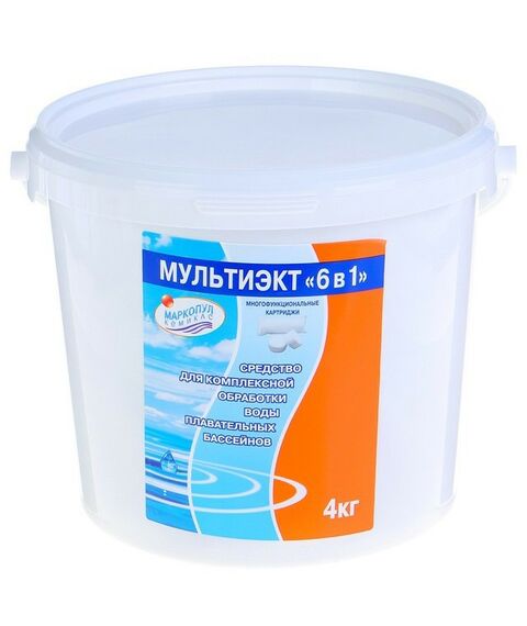 Бассейны: Средство для комплексной обработки воды плавательных бассейнов  Мультиэкт 6в1 4 кг картридж [44047] фотографии