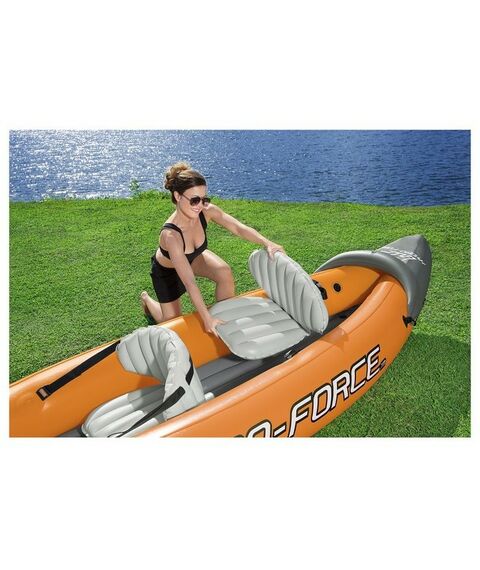 Байдарки: Байдарка Bestway Lite-Rapid X2 Kayak 2 местная, вёсла 218 см, до 160 кг, 321 х 88 х 48 см [65077] фотографии