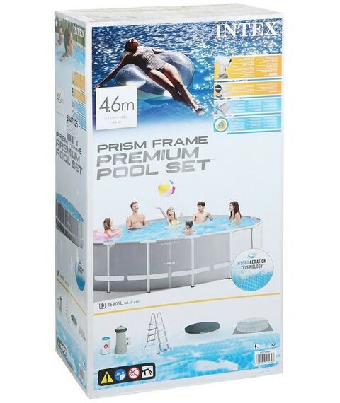 Бассейны: Бассейн каркасный Intex Prism Frame 457 х 122 см фильтр-насос, лестница, тент, подстилка фотографии