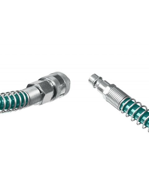 Принадлежности для пневмоинструмента: Воздушный спиральный шланг с фитингами рапид KRAFTOOL 20 м 8х12 мм, 15 бар [06590-20] фотографии