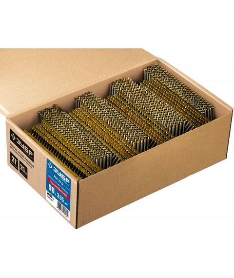 Гвозди: Реечные гвозди рифленые Зубр РГР-21-Ц 90 мм оцинкованные, 2000 шт. [305393-90] фотографии