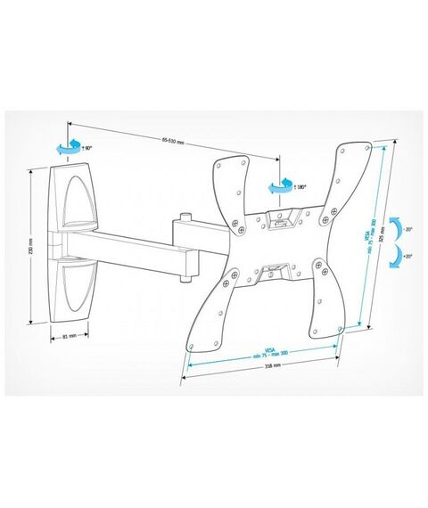 Крепеж для аудио-видео техники: Кронштейн Holder LCDS-5046 10-40 наклон 15, черный глянец фотографии