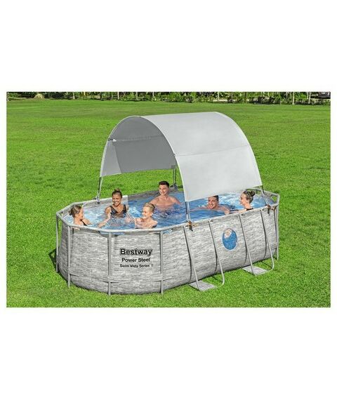 Бассейны: Навес для каркасного бассейна Bestway 58746 шириной бортов 210-340 см фотографии