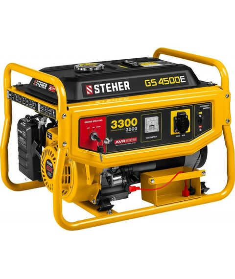 Электростанции: Бензиновый генератор с электростартером STEHER GS-4500Е 3300 Вт фотографии