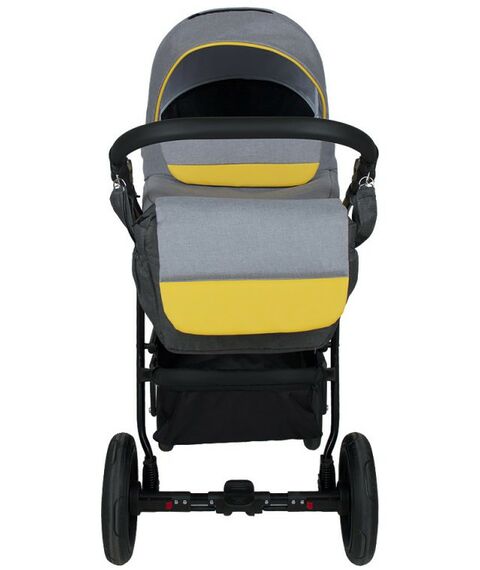 Коляски детские: Коляска 2в1 Alis ALVARO Al 02 т.серый+св.серый+желтая кожа фотографии