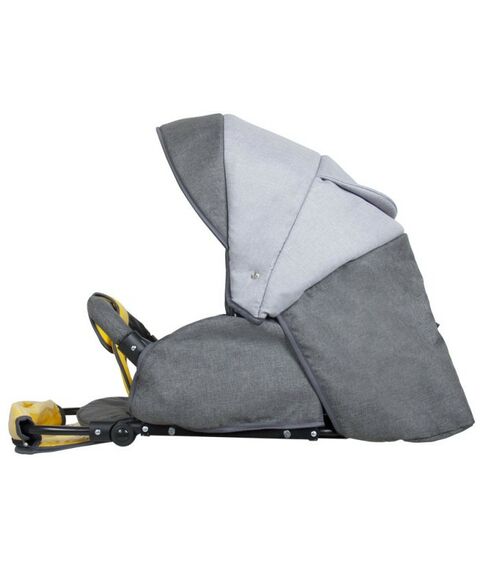 Коляски детские: Коляска 2в1 Alis ALVARO Al 02 т.серый+св.серый+желтая кожа фотографии