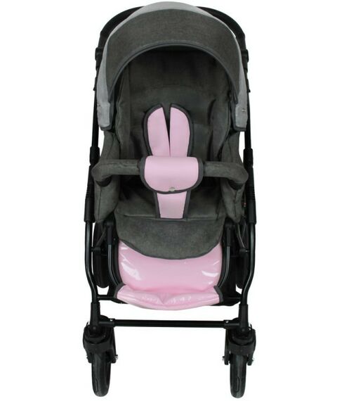 Коляски детские: Коляска 2в1 Alis ALVARO Al 03 т.серый+св.серый+розовая кожа фотографии