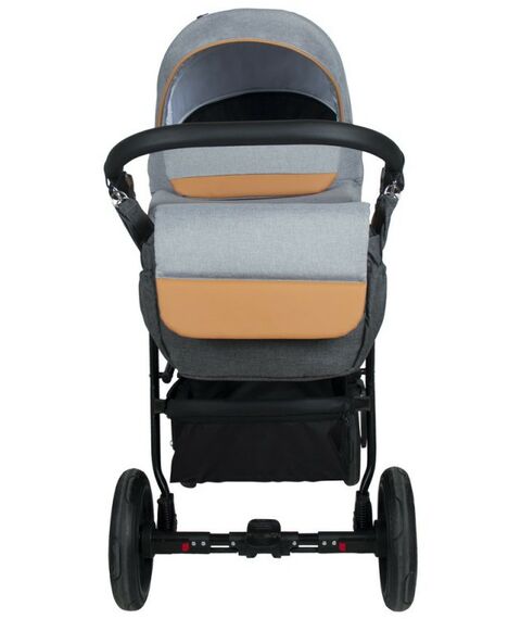 Коляски детские: Коляска 3в1 Alis ALVARO т.серый+св.серый+рыжая кожа [F Al 05] фотографии