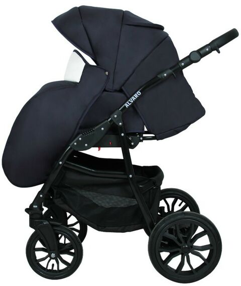 Коляски детские: Коляска 3в1 Alis ALVARO F Al 07 т.синий+белая кожа фотографии