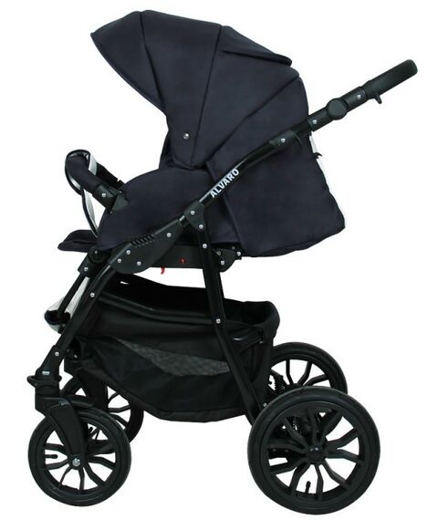 Коляски детские: Коляска 3в1 Alis ALVARO F Al 07 т.синий+белая кожа фотографии