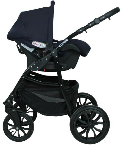 Коляски детские: Коляска 3в1 Alis ALVARO F Al 07 т.синий+белая кожа фотографии