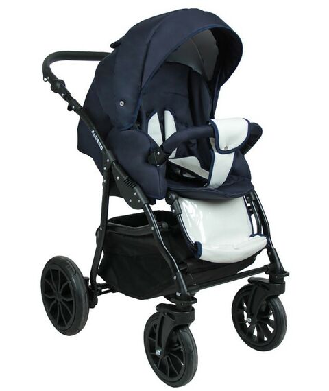 Коляски детские: Коляска 3в1 Alis ALVARO F Al 07 т.синий+белая кожа фотографии