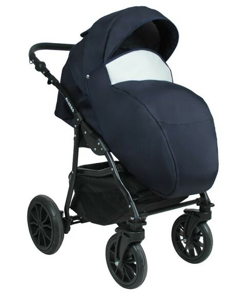 Коляски детские: Коляска 3в1 Alis ALVARO F Al 07 т.синий+белая кожа фотографии