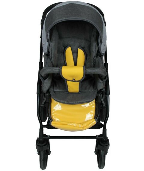 Коляски детские: Коляска 3в1 Alis ALVARO F 02 т.серый+св.серый+желтая кожа фотографии