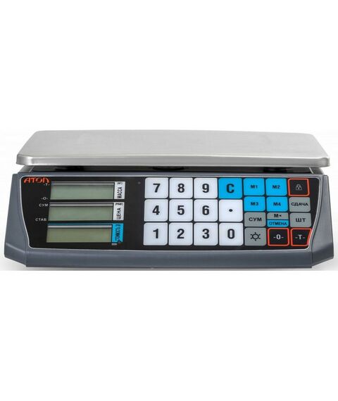 Весовое оборудование: Весы торговые АТОЛ MARTA без стойки, СОМ порт, кабель USB-RS, кабель RS-232, лицензия FDU, с поверкой [45034] фотографии